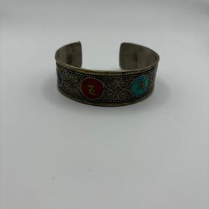 Om Mani Padme Hum Buddhist Bracelet | Nepal Tibet-  Cuff Bracelet Bangle | Nepal